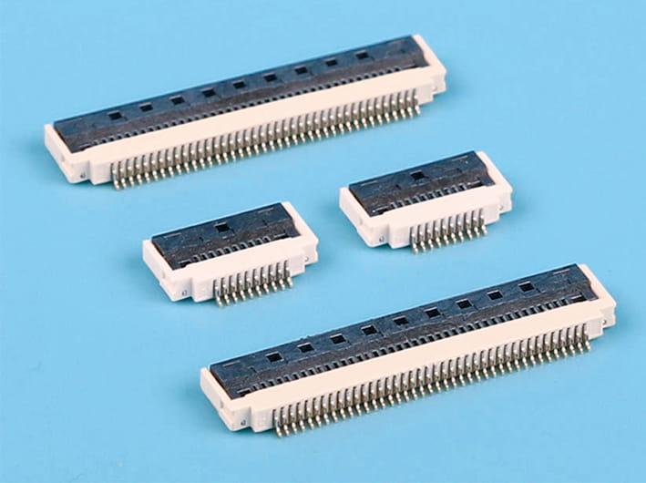 Paso de 0,5 mm, altura de 2,0 mm, r/a Easy-on con conectores planos fpc con hebilla, conectores de placa de circuito impreso flexibles de integración de alta densidad