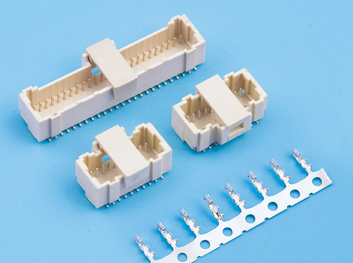 Tira de conectores de placa a placa smt wtb horizontal de paso de 1,0mm, montaje en PCB, multipin, diseño de enclavamiento, carcasa duradera