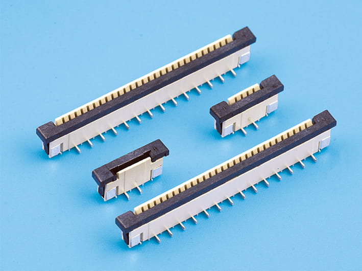 Conector plano fpc de altura de 5,5 mm de paso de 1,0 mm, zif s/t, adaptador de cable flexible de alta densidad para PCB, bloqueo seguro